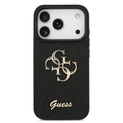 Guess PU Glitter Case With Big 4G Metal Logo