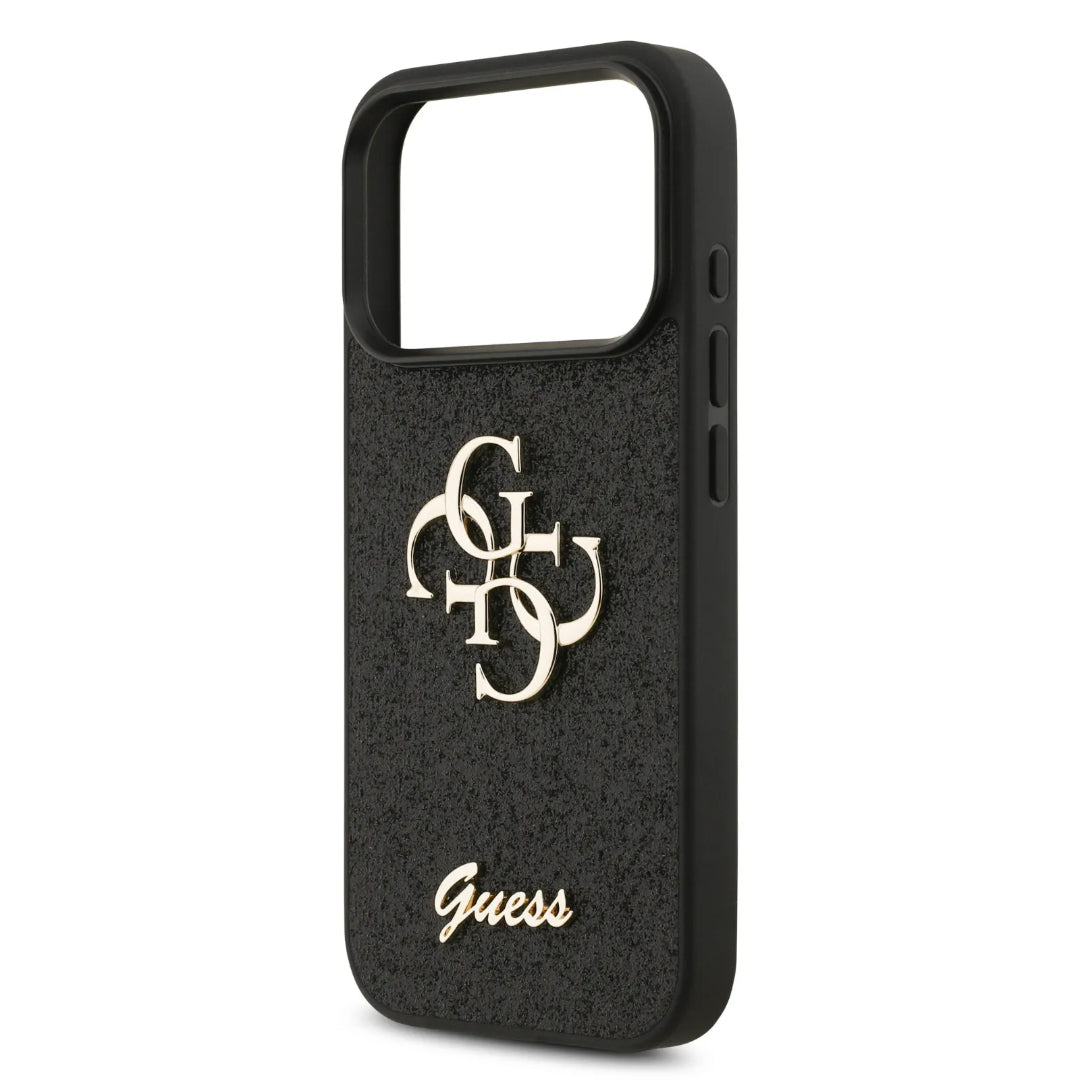 Guess PU Glitter Case With Big 4G Metal Logo