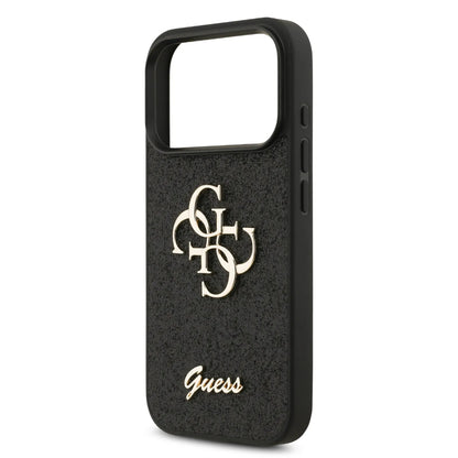 Guess PU Glitter Case With Big 4G Metal Logo