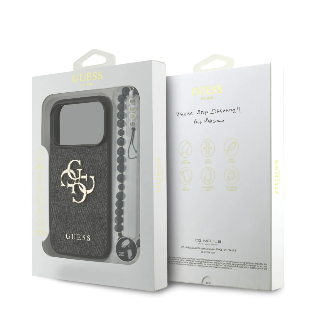 Guess MagSafe 4G PU Leather Case With Small 4G Logo & Lanyard