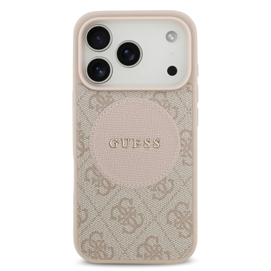 Guess MagSafe 4G PU Leather Case With Round Patch & Classic Logo