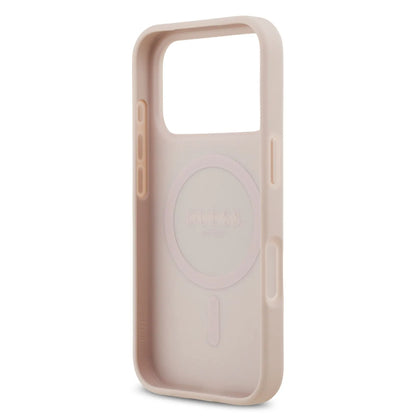 Guess MagSafe 4G PU Leather Case With Round Patch & Classic Logo