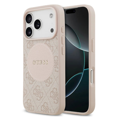 Guess MagSafe 4G PU Leather Case With Round Patch & Classic Logo