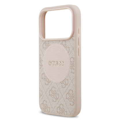 Guess MagSafe 4G PU Leather Case With Round Patch & Classic Logo