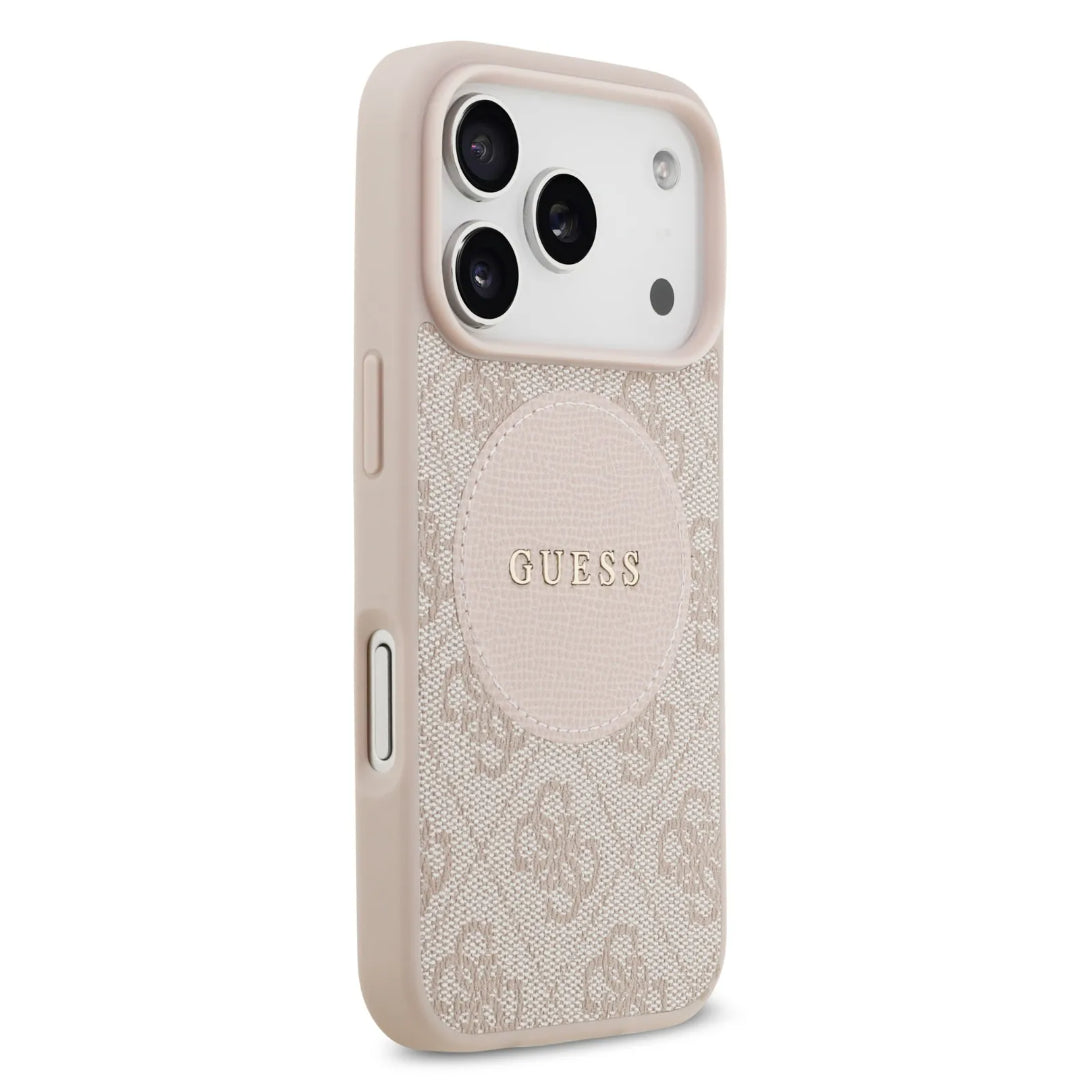 Guess MagSafe 4G PU Leather Case With Round Patch & Classic Logo