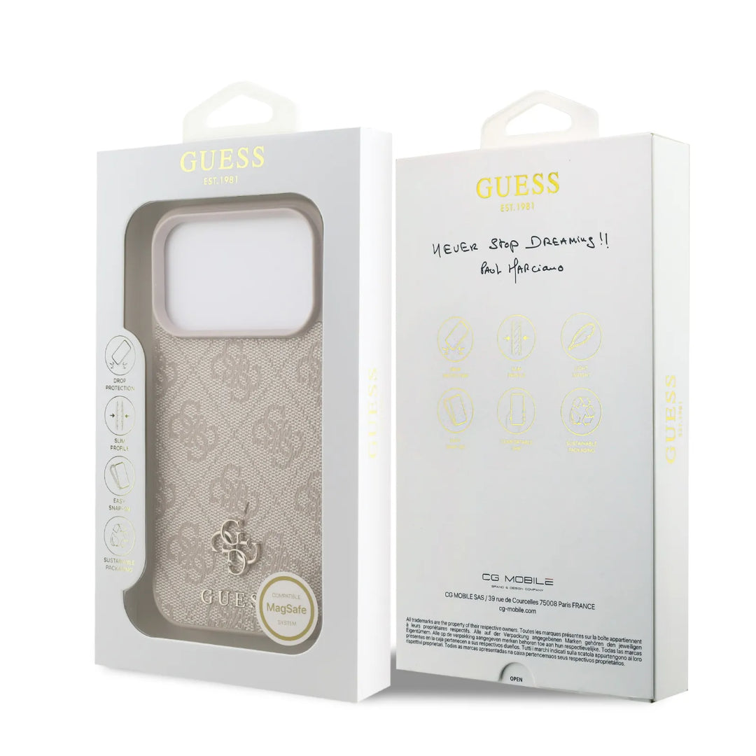 Guess MagSafe 4G PU Leather Case With Small 4G & Classic Metal Logo
