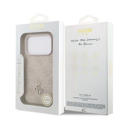 Guess MagSafe 4G PU Leather Case With Small 4G & Classic Metal Logo