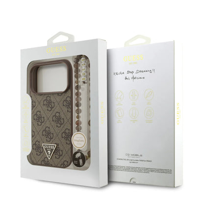 Guess MagSafe 4G PU Leather Case With Small 4G Logo & Lanyard