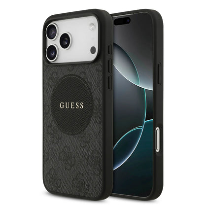 Guess MagSafe 4G PU Leather Case With Round Patch & Classic Logo