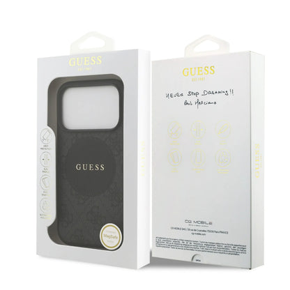 Guess MagSafe 4G PU Leather Case With Round Patch & Classic Logo