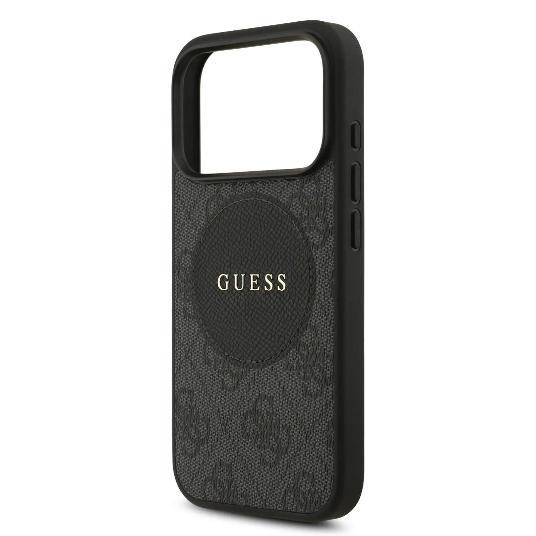 Guess MagSafe 4G PU Leather Case With Round Patch & Classic Logo