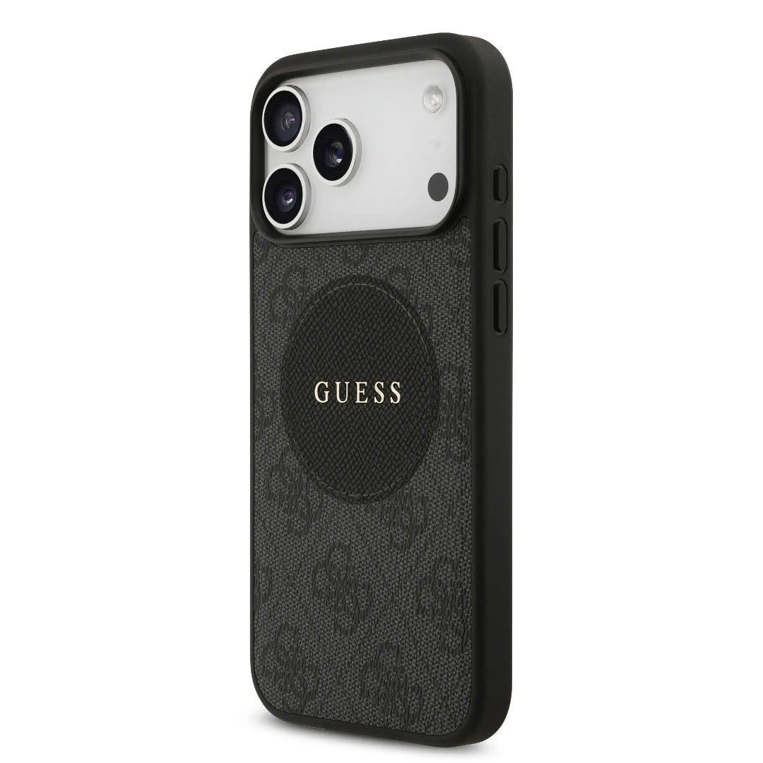 Guess MagSafe 4G PU Leather Case With Round Patch & Classic Logo