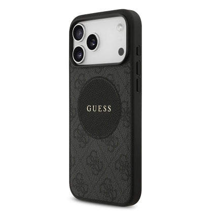 Guess MagSafe 4G PU Leather Case With Round Patch & Classic Logo