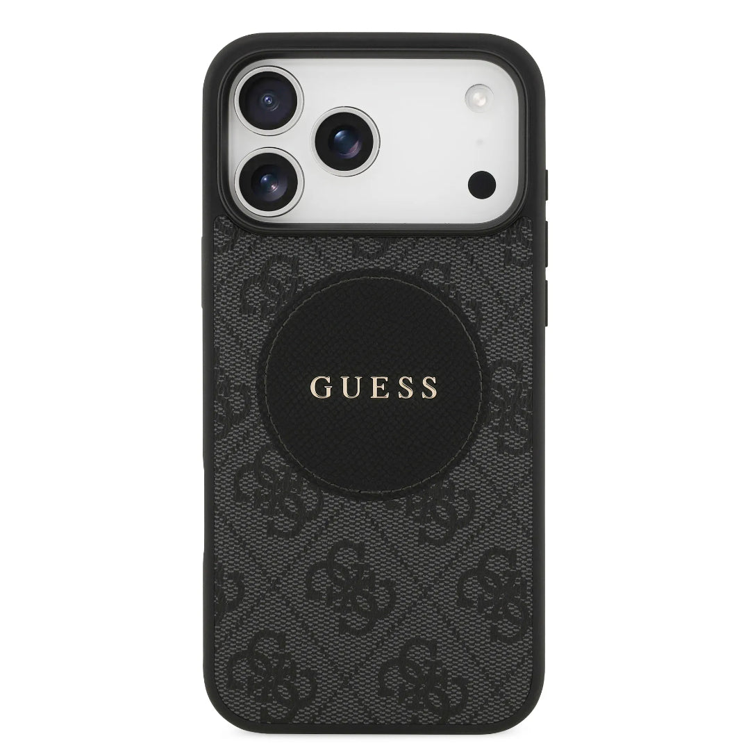 Guess MagSafe 4G PU Leather Case With Round Patch & Classic Logo