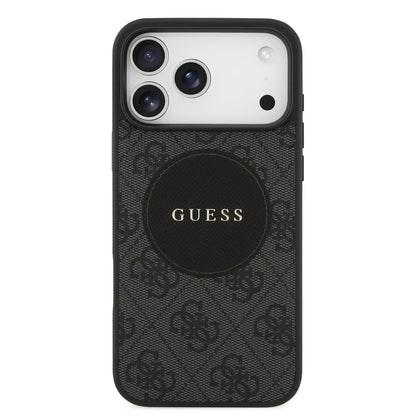 Guess MagSafe 4G PU Leather Case With Round Patch & Classic Logo
