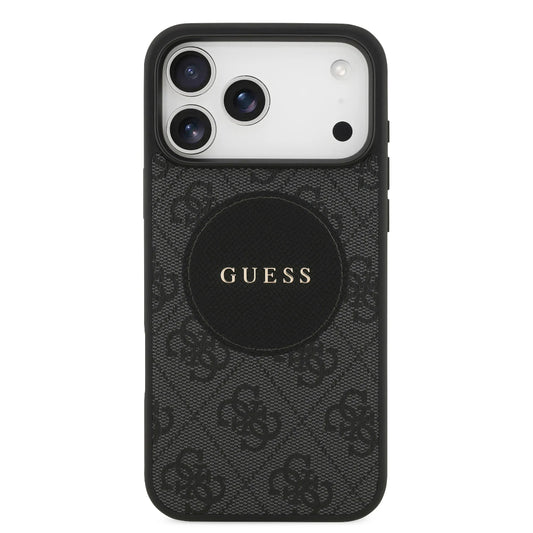 Guess MagSafe 4G PU Leather Case With Round Patch & Classic Logo