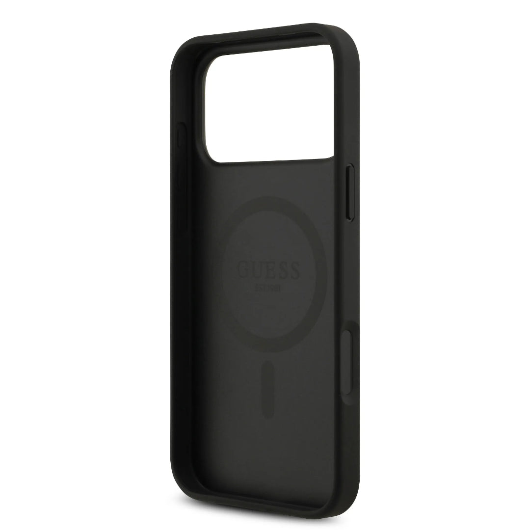 Guess MagSafe 4G PU Leather Case With Round Patch & Classic Logo
