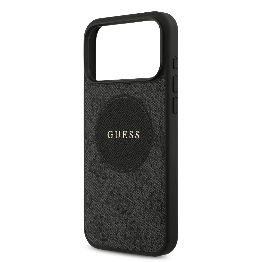 Guess MagSafe 4G PU Leather Case With Round Patch & Classic Logo