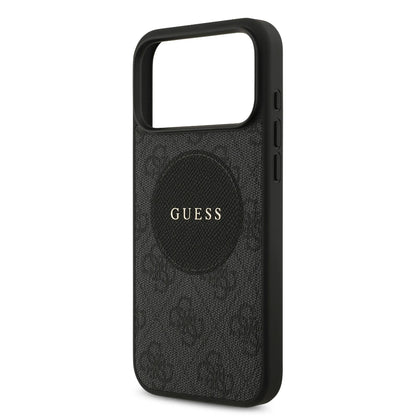 Guess MagSafe 4G PU Leather Case With Round Patch & Classic Logo