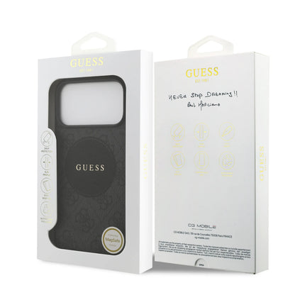 Guess MagSafe 4G PU Leather Case With Round Patch & Classic Logo