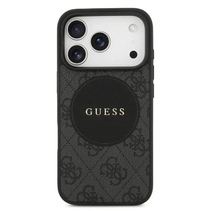 Guess MagSafe 4G PU Leather Case With Round Patch & Classic Logo