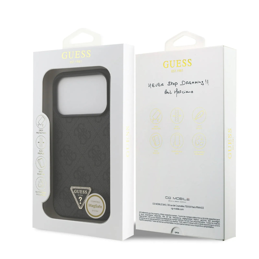 Guess MagSafe 4G PU Leather Case With Triangle Logo