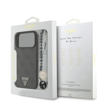 Guess MagSafe 4G PU Leather Case With Small 4G Logo & Lanyard