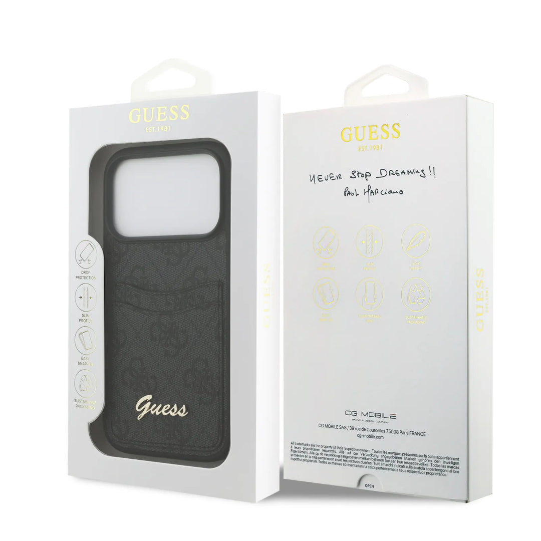 Guess PU Case With Cardslot & Script Metal Logo