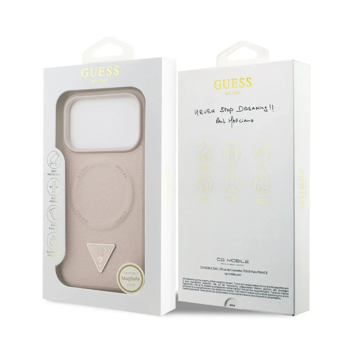 Guess MagSafe PU Leather Case With Triangle Logo