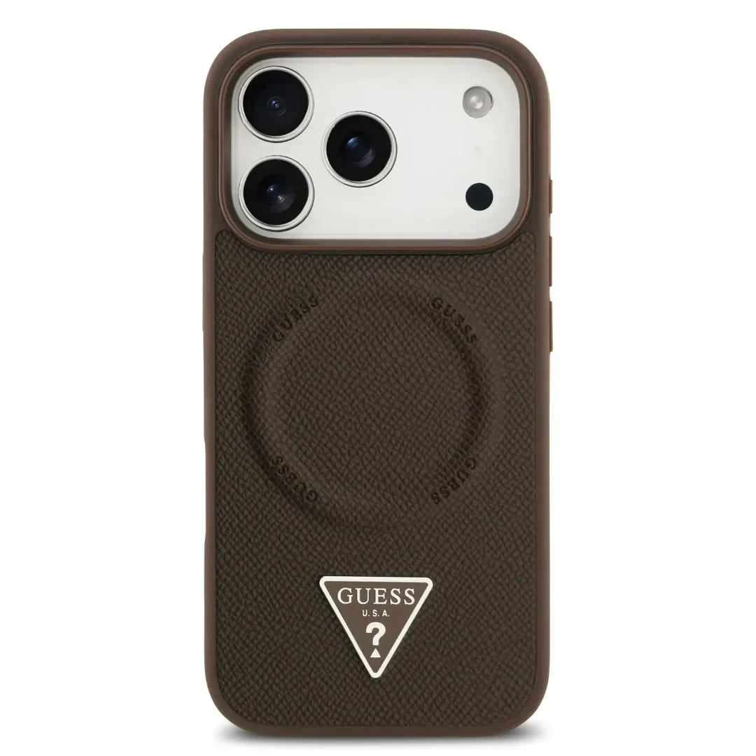 Guess MagSafe PU Leather Case With Triangle Logo
