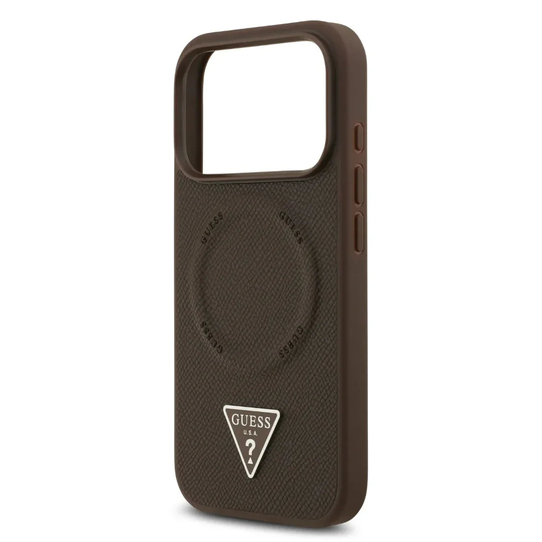 Guess MagSafe PU Leather Case With Triangle Logo