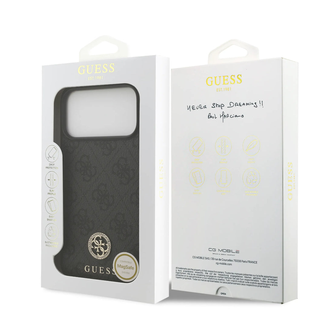 Guess MagSafe 4G PU Leather Case With Classc & Strass Logo