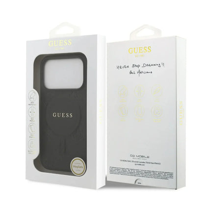 Guess MagSafe PU Leather Case With Peony Hot Stamp Design With Classsic Logo