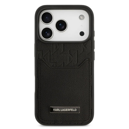 Karl Lagerfeld PU Grained Case With Card Holder & Monogram Hot Stamped Pattern