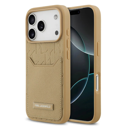 Karl Lagerfeld PU Grained Case With Card Holder & Monogram Hot Stamped Pattern