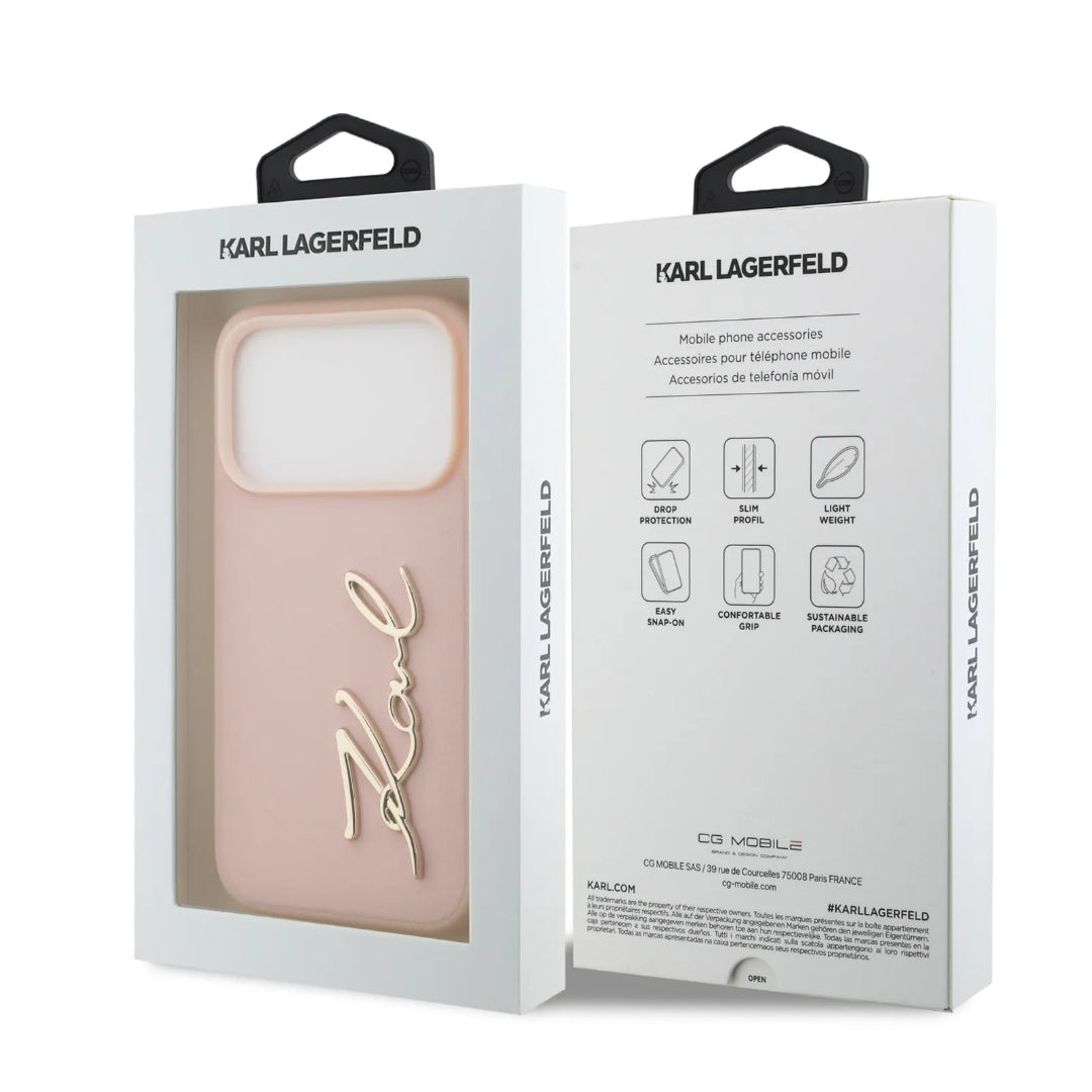 Karl Lagerfeld PU Leather Case With Karl Script Logo & Buttons
