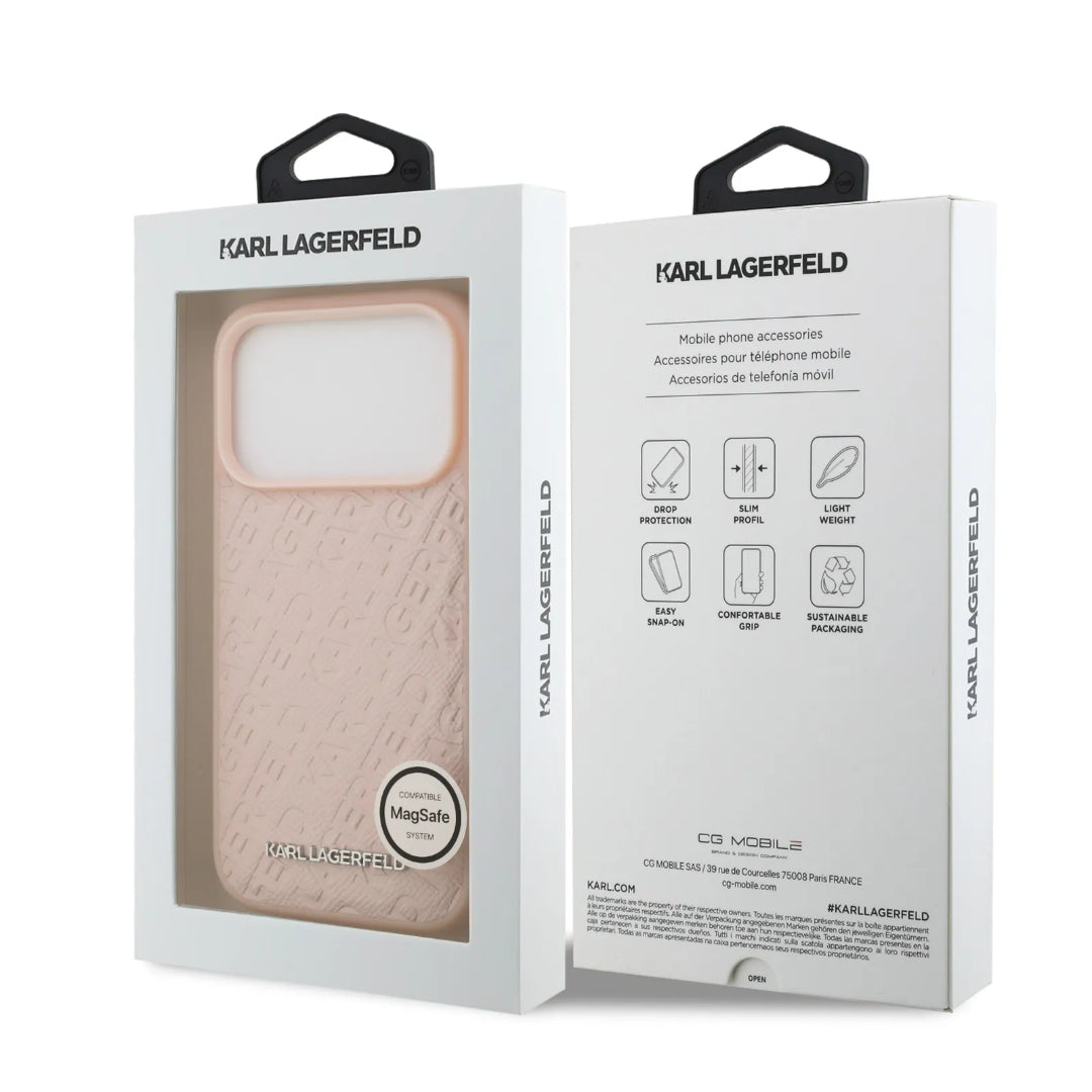 Karl Lagerfeld MagSafe Full Wrapped PU Leather Case With Karl Grain