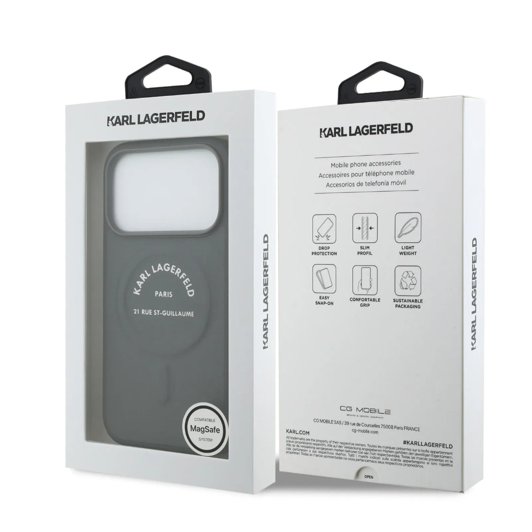 Karl Lagerfeld MagSafe PU Case With Karl RSG Logo Buttons