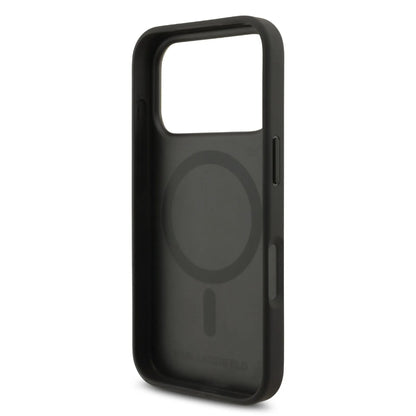 Karl Lagerfeld PU Grained Case With Card Holder & Monogram Hot Stamped Pattern