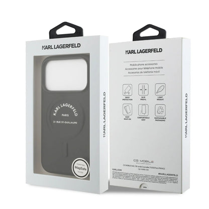 Karl Lagerfeld PU Grained Case With Card Holder & Monogram Hot Stamped Pattern