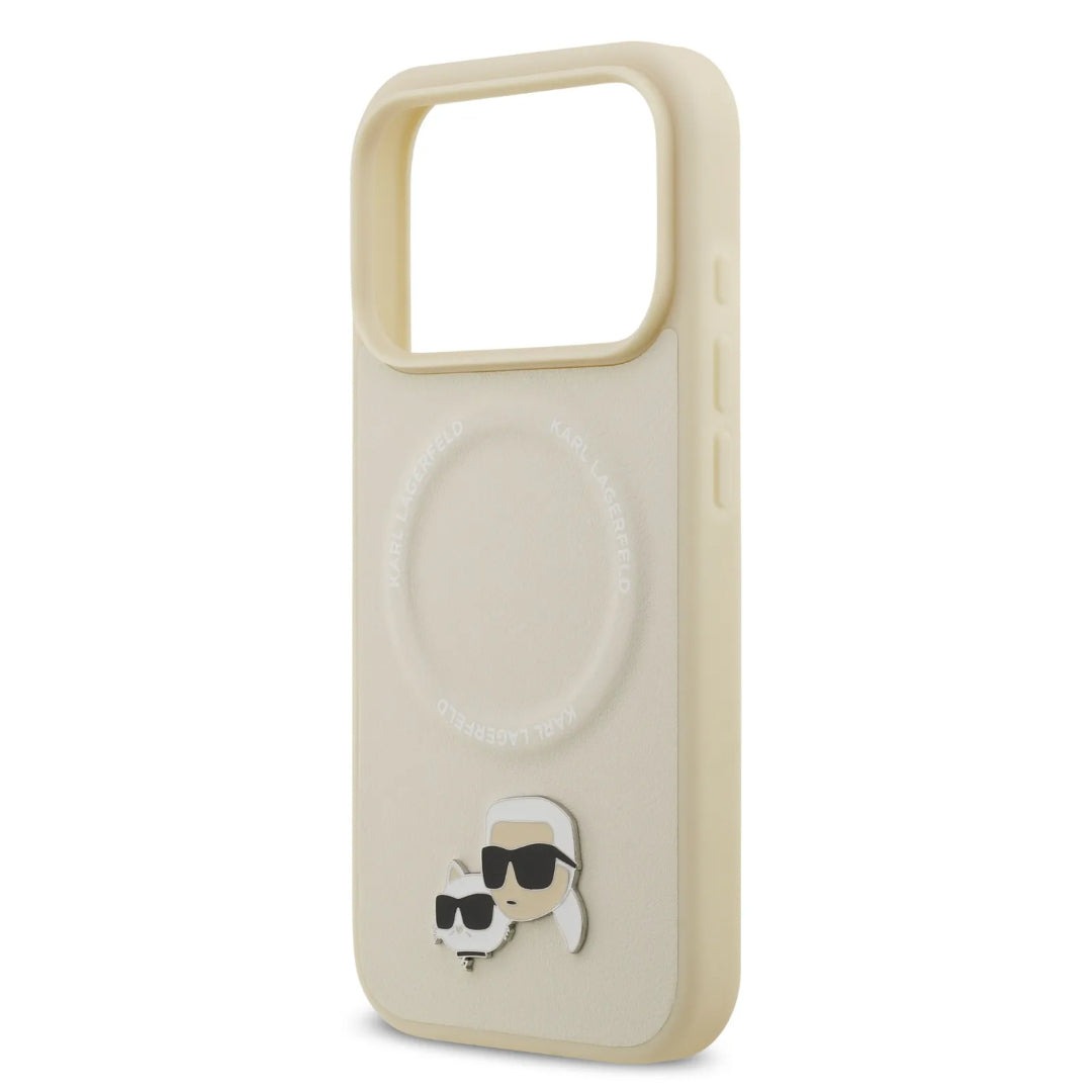 Karl Lagerfeld PU Leather Case With Karl & Choupette Head Pins
