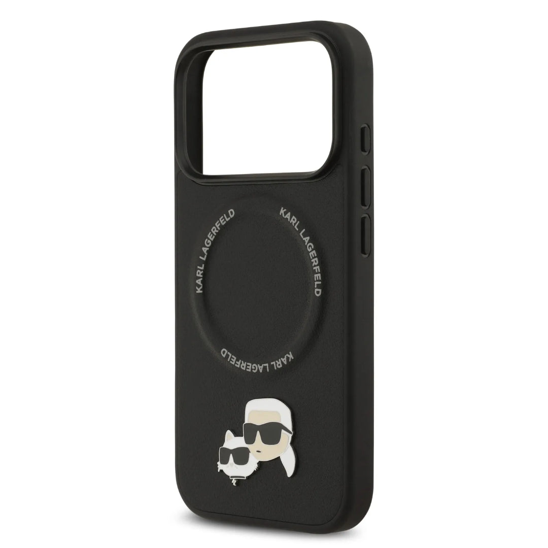 Karl Lagerfeld PU Leather Case With Karl & Choupette Head Pins