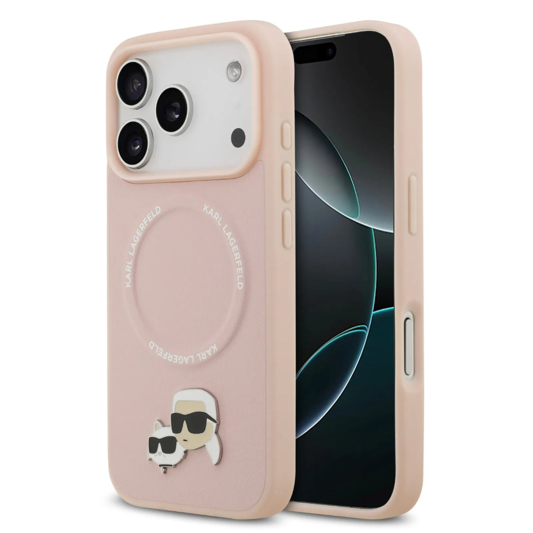 Karl Lagerfeld PU Leather Case With Karl & Choupette Head Pins