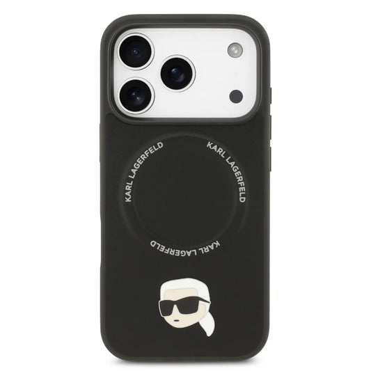 Karl Lagerfeld PU Leather Case With Karl Head Pins