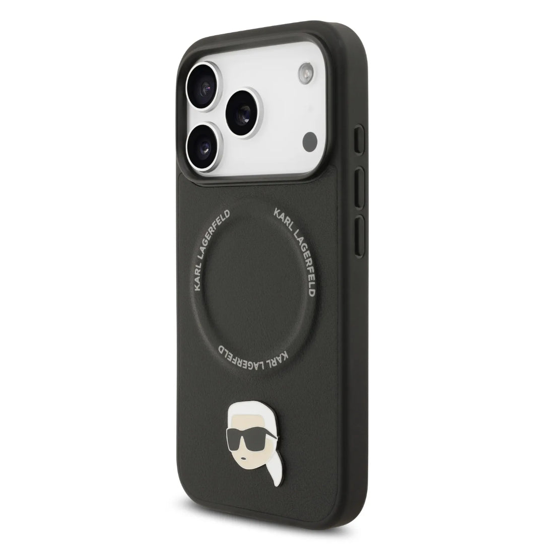 Karl Lagerfeld PU Leather Case With Karl Head Pins