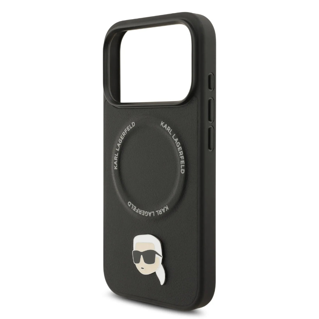 Karl Lagerfeld PU Leather Case With Karl Head Pins