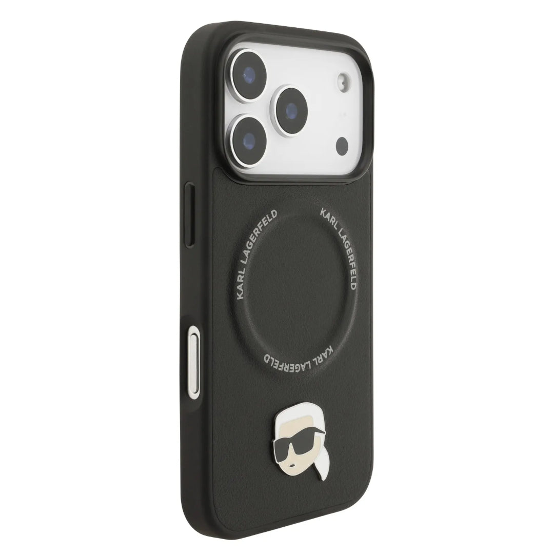 Karl Lagerfeld PU Leather Case With Karl Head Pins
