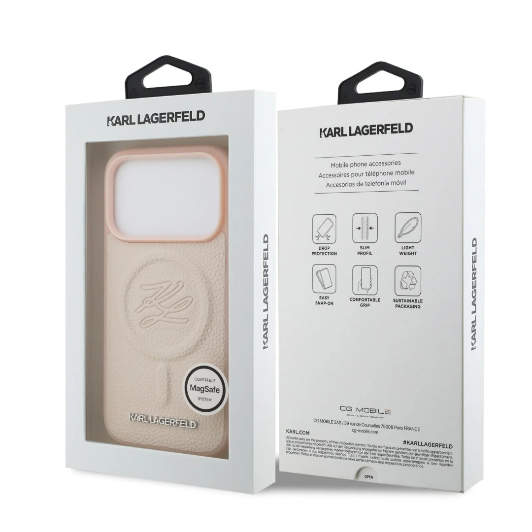 Karl Lagerfeld MagSafe Full Wrapped PU Leather Case With Karl Grain