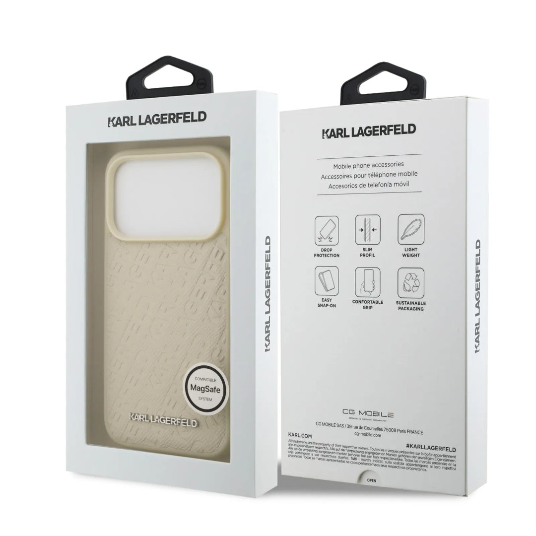 Karl Lagerfeld MagSafe Full Wrapped PU Leather Case With Karl Grain