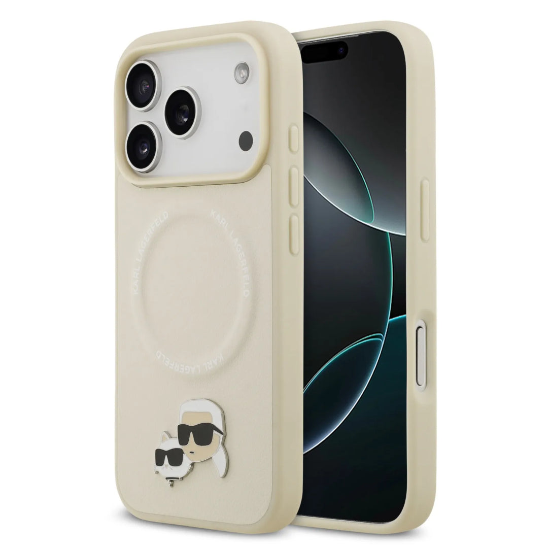 Karl Lagerfeld PU Leather Case With Karl & Choupette Head Pins